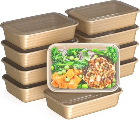 Bentgo Prep - 20-Piece 1-Compartment Reusable Meal Prep Containers with Lids, PFAS