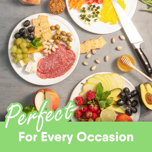 Round Cutting Board Plates, 10 inch with Juice Grooves, Durable BPA-Free & Dishwasher Safe, Ideal for Slicing