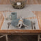 Piper Classics Farmhouse Ticking Stripe Gray Placemats with Rickrack, Set of 4, 12" x 18", Kitchen & Dining Decor