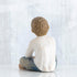 Willow Tree Imaginative Child, Nurtured by Your Loving Care, Seated Boy Figure in Blue Jeans