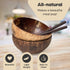 Coconut Bowls and Wooden Spoons Set of 2, Natural Hand-Crafted Vegan-Friendly Kitchen Utensils for Salad