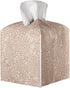PU Leather Tissue Box Cover, Square Facial Paper Organizer Dispenser for Bathroom Vanity Countertop, Dresser, Office,