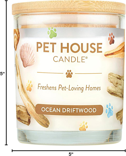 One Fur All 9 OZ Ocean Scented Candle, Clean Burning, Long Lasting Air Freshener for Home - Ocean Driftwood