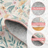 5X7 Pink Floral Rug for Girls Bedroom or Nursery, Scalloped Washable Non-Slip Area Rug, Cute Soft Boho Carpet for Kids