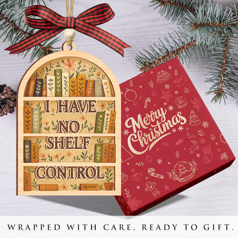 2025, I Have No Shelf Control Book Christmas Ornament Book Lovers Gifts - Book Ornaments for Christmas Tree, Book Lover