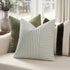 20x20, Set 2, YCOLL Farmhouse Pillow Covers Modern Accent Square Throw Pillow Covers of Olive Green and Beige Striped