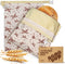 NIKKOUR Large Linen Beeswax Bread Bags(2 Pack) Sourdough Bread Bags Reusable Double-Lock Freezer