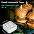 Square 60 Minute Mechanical Kitchen Timer, Visual Cooking Timer with Loud Alarm, Manual Countdown, No Batteries Required