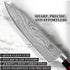8 Inch Japanese Chef Knife | Razor Sharp High Carbon Stainless Steel Kitchen Knife | Damascus Pattern Professional