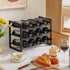IBUYKE Stackable Wine Rack | 3 Tier Wine Storage Shelf for 12 Bottles | Inserts for Cabinet, Countertop, Pantry, Bar