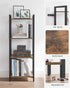 VASAGLE 4-Tier Tall Bookshelf, Industrial Style Bookcase with Steel Frame for Living Room, Home Office, Rustic Brown