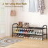 2 Closet LINZINAR Shoe Rack Tier Storage Organizer for Entryway Metal Black