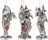 Design Toscano 3 Dragons of The Amesbury Holiday Gemstone Ornament Set, Silver, Christmas