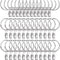 36 Pack Heavy Duty Nickel Plated Metal Curtain Rings with Clips for Curtains and Rods (Silver)