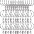 36 Pack Heavy Duty Nickel Plated Metal Curtain Rings with Clips for Curtains and Rods (Silver)