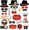 25Pcs Casino Photo Booth Props with Stick, Las Vegas Theme Selfie Props for Poker Night Birthday Party Supplies