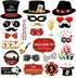 25Pcs Casino Photo Booth Props with Stick, Las Vegas Theme Selfie Props for Poker Night Birthday Party Supplies