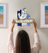 CoTa Global Atlantic Anchor Welcome Nautical Decor Sign - Beach Decor for Wall, White and Blue Starfish