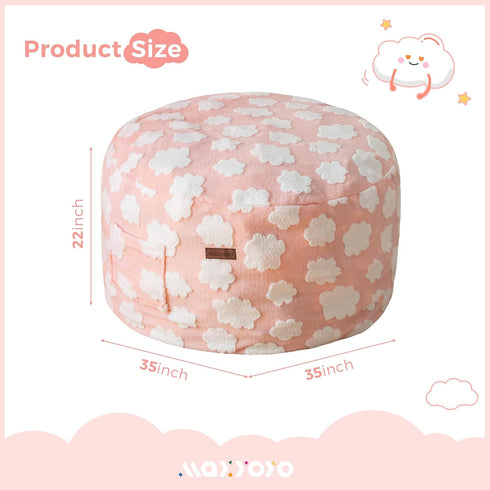 MAXYOYO Bean Bag Chair for Kids, Cloud Pattern Lazy Chair with High-Density Foam Filling, Stuffed Floor Sofa Couch