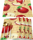 Greeeen Placemats Set of 6, Red Apples Place Mats for Dining Table, Washable Cotton Linen
