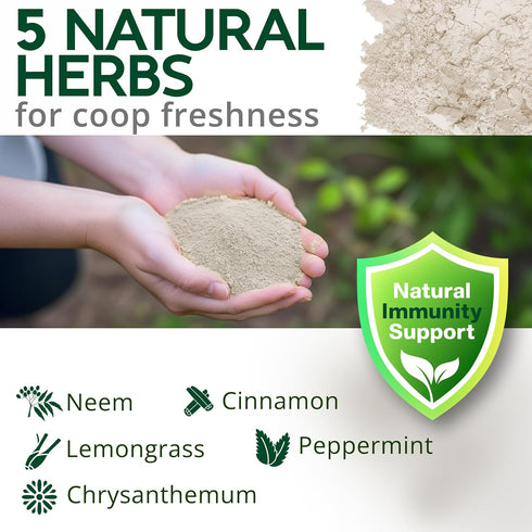 (12 oz) Buff Clucks Dust Bath Herb Blend for Chickens - Keep Feathers Clean & Healthy - Food Grade, Natural Nesting Box