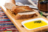 Set Eco-Friendly Large Bamboo Bread Board with Crumb Catcher & Dipping Dish