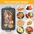 Non-Stick Aluminum Flat Griddle, 17" x 10.5" Double Burner Griddle for Glass and Gas Stove, Great for Breakfast and BBQ