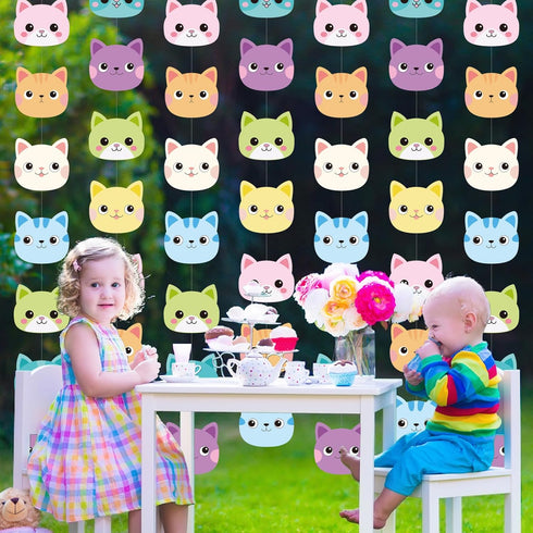 8 Xinnun Pcs Cat Dollhouse Party Decorations Doll House Hanging Banner Garland Doll of House Birthday Party Decorations