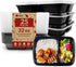 Reli. Meal Prep Containers 32 oz (25 Pack), 2 Compartment Reusable Plastic Containers for Food, Microwave Safe