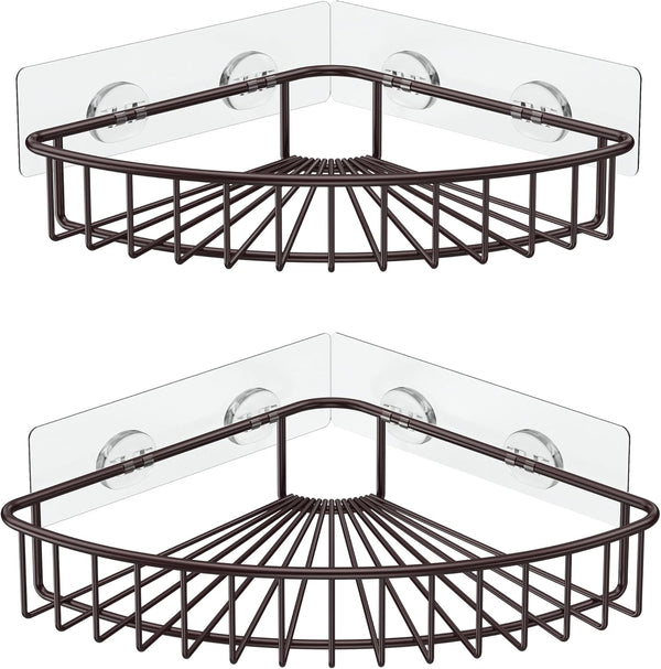 SMARTAKE 2-Pack Corner Shower Caddy, SUS304 Stainless Steel, Wall Mounted Bathroom Shelf