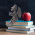 Dragon Reading Book Statue Figurine Sculpture, Wearing Glass Dinosaur Mini Cute Small Creative Ornament for Garden