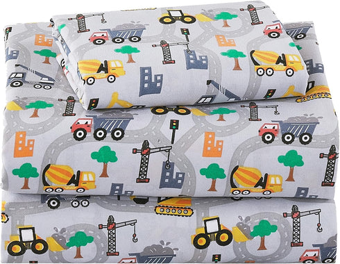 Softan Kids Bed Sheet Set, 4-Piece Full Size Sheets, Microfiber Fitted Sheet
