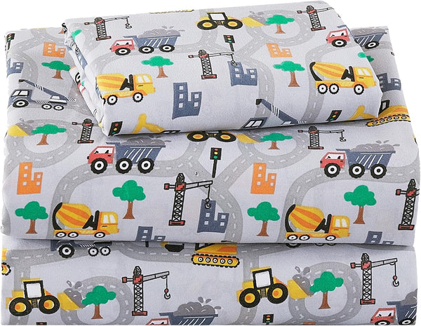 Softan Kids Bed Sheet Set, 4-Piece Full Size Sheets, Microfiber Fitted Sheet