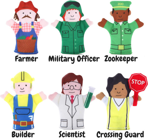 Magnet Happy Helpers People Toy Set for Fridge, Board and Refrigerator Magnets - 12 Pieces Neighborhood Characters