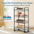 4 LOFTEY Tier Rolling Storage Cart, Small Metal Utility Cart on Wheels, Rolling Organizer Carts for Kitchen, Bathroom