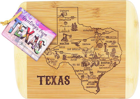 Totally Bamboo A Slice of Life Texas State Cutting Board, 11" x 8.75" Serving Board