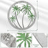 Zhengmy Metal Palm Tree Wall Art Decor - Tropical Hanging Decor for Garden Home Patio Supplies (12'' Green Silver)