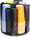 Rotating Paper Cup Dispenser, 4 Compartments, Removable Plastic Cup Storage & Lid Holder for Countertops