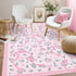 4x6 GarveeHome Coquette Pink Bow Rugs for Bedroom Girls, Rug for Living Room with Soft Low Pile, Floral Washable Area