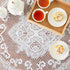 Juvale Round White Lace Tablecloth - Polyester Table Cover for Wedding Reception, Vintage Round Cover with Scalloped