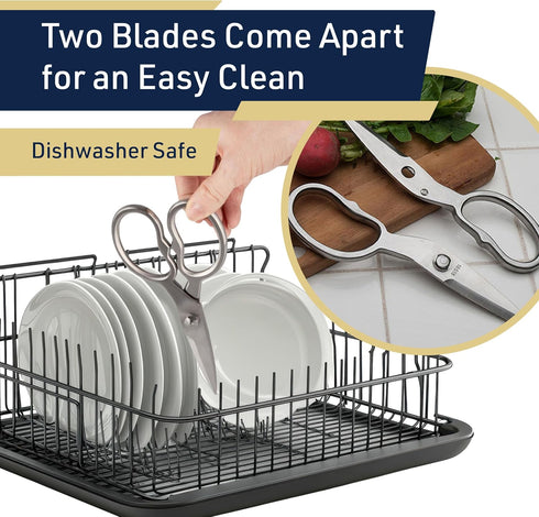 Heavy Duty Kitchen Scissors - Multipurpose Forged Stainless Steel Shears for Meat, Chicken, Fish, 8.25 Inch