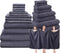Mixweer 24 Piece Dark Grey Microfiber Absorbent Towel Set: 2 Oversized Bath
