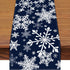 72 x 13 Inch Christmas Table Runner, Navy Blue with White Snowflake