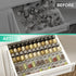 4 Tier-2 Set 11'' 22'', Countertop(JARS AMBIRD Spice Drawer Organizer, Clear Spice Rack Tray Expandable From