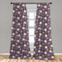 Ambesonne Tea Party Window Curtains, Dachshund Dogs in Cups and Wildflowers Graphic, 2-Panel Set, 28" x 95"