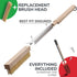 26 Pizza Oven Brush with Stone Scraper, Stainless Steel Bristles, Extra Long Handle, Compatible with Ooni Ovens