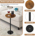 OYEAL Drink Side Table Small Round Cocktail Table for Patio Outdoor Pedestal Side Table Coffee Table with Black Marble
