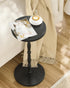 Round Side Table, Drink Table for Small Spaces, Vintage Accent Side Table, Pedestal End Tables for Bedroom, Living