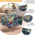 Ottoman Cover Rectangle Printed,Stretch Slipcover for Rectangular Footstool,Soft Fabric with Non-Slip Elastic
