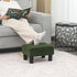 15" Adeco Flannel Small Footstool Ottoman for Footrest, Modern Velvet Rectangle Step Stool Extra Seating with Non-Skid